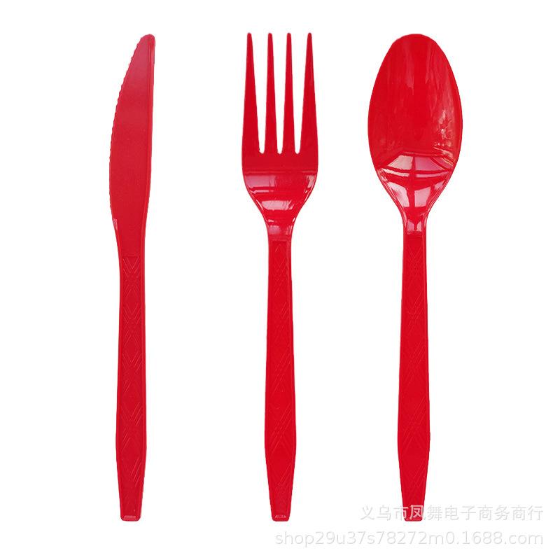 Colorful Gold Prints Colorful Plastic Knives, Forks And Spoons Dining Table Supplies Disposable Knives, Forks And Spoons Party Tableware