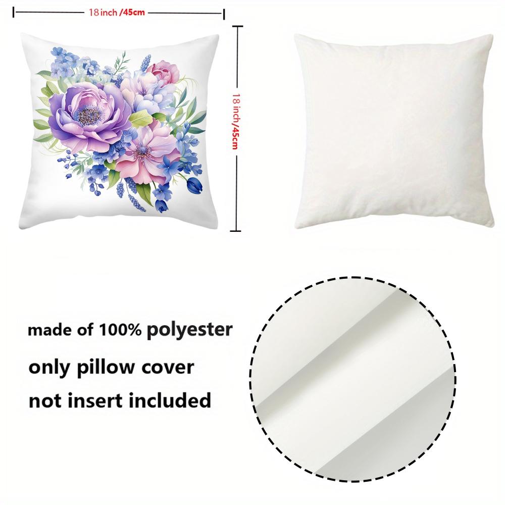 1 Pieces Floral Patterned White Throw Pillow Decor Accent Polyester pillowcase, sofa decorative cushion cov Headboard Pillow