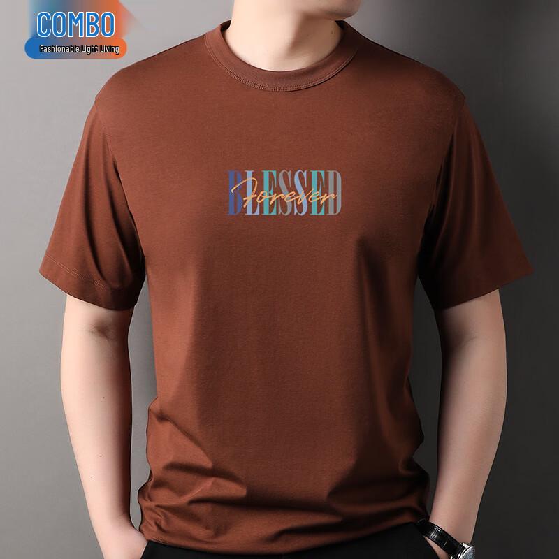 Comprun Men s Casual Cotton Blend Short Sleeve T-Shirt 3XL