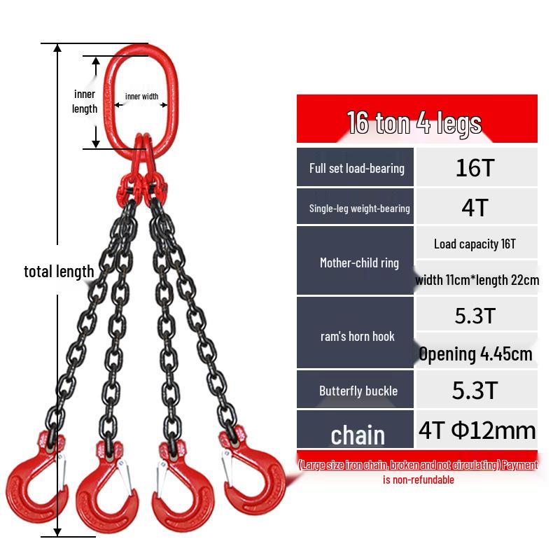 G80 Manganese Steel Chain Sling with Hook and Shackle for Lifting and Overhead Crane Operations