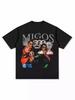 2026 JaroLéto Migos HipHop Rap Americké KrátkýRukáv Street Retro Potisk Čistá Bavlna KulatýVýstřih Tričko Streetwear Tričko