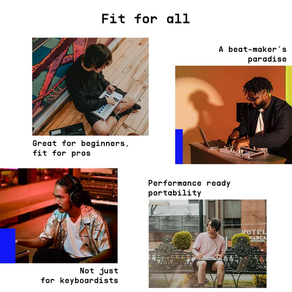 Arturia MiniLab 3 Mit 25 8 Schwarz - - Universal-MIDI-Controller Für Musikproduktion, All-in-One-Softwarepaket - Tasten, Multicolor-Pads -