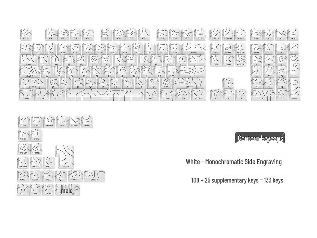 Contour 4.0 Side-Engraved Translucent Custom Keycaps for Magnetic Mechanical Switch Keyboard
