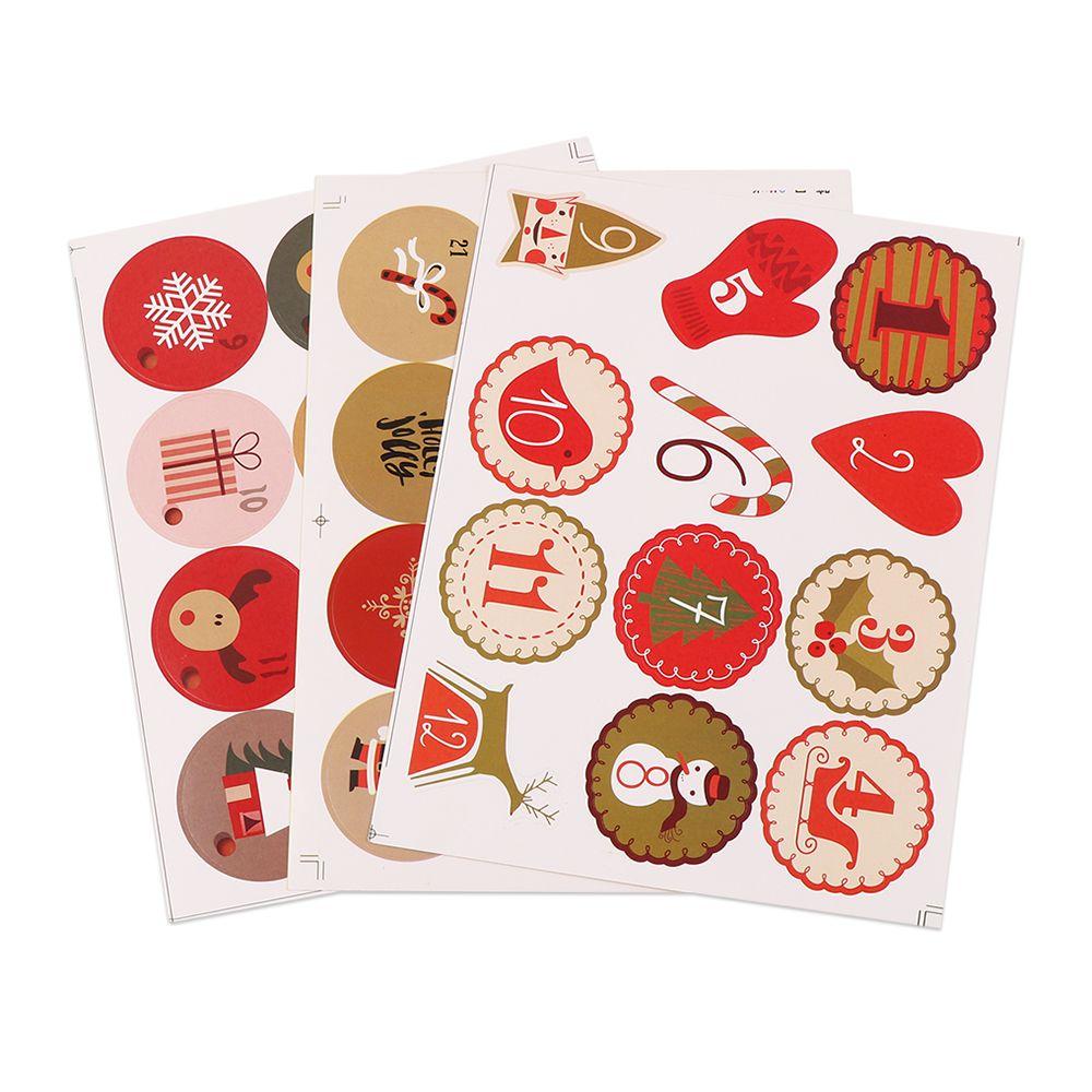 Sealing Packaging Candy Advent Calendar Number Stickers Adhesive Label Christmas Paper Sticker