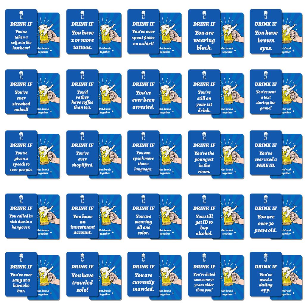 Boutique 50 Adult Wine Table Game Cards Fun Warm-Up English Version Board Game Cards