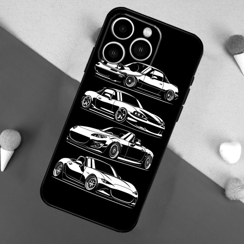 JDM Car RX7 MX5 Case For iPhone 16e 16 15 Pro Max 11 12 13 Mini 14 15 Pro Max 15 Plus XR Phone Back Cover