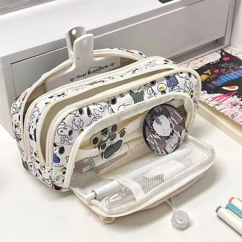 Cute Cartoon Drawstring Pencil Case Large Capacity Creative Stationery Storage Bag For Students