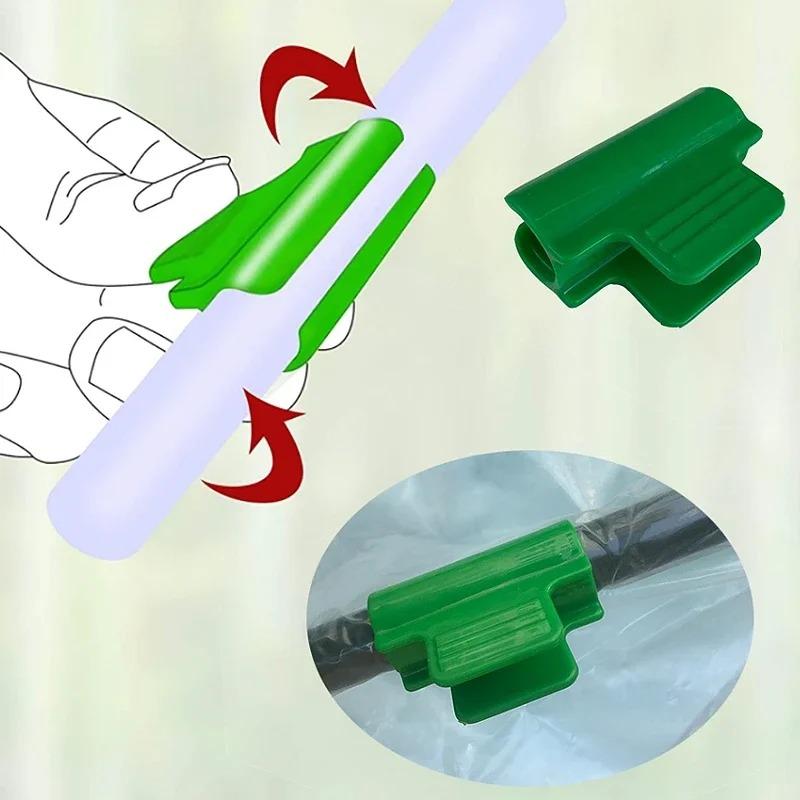 12Pcs Greenhouse Film Clips, Garden Tarpaulin Netting, Tunnel Ring Tube Clips, Greenhouse Row Mulch Shade Frame, Support Planting Tools