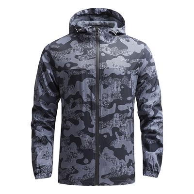 Herren Frühling und Herbst Bergsteigerjacke Leicht Lässig Kapuze Schnelltrocknend Outdoor Sportjacke