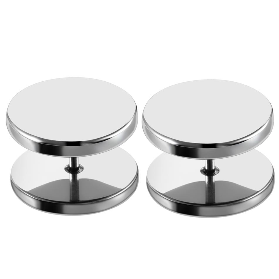2pcs/lot Fashion Steel Punk Stud Earrings For Men and Women Gothic Pop Hip Hop Fake Earrings Jewelry Gift 6-14mm