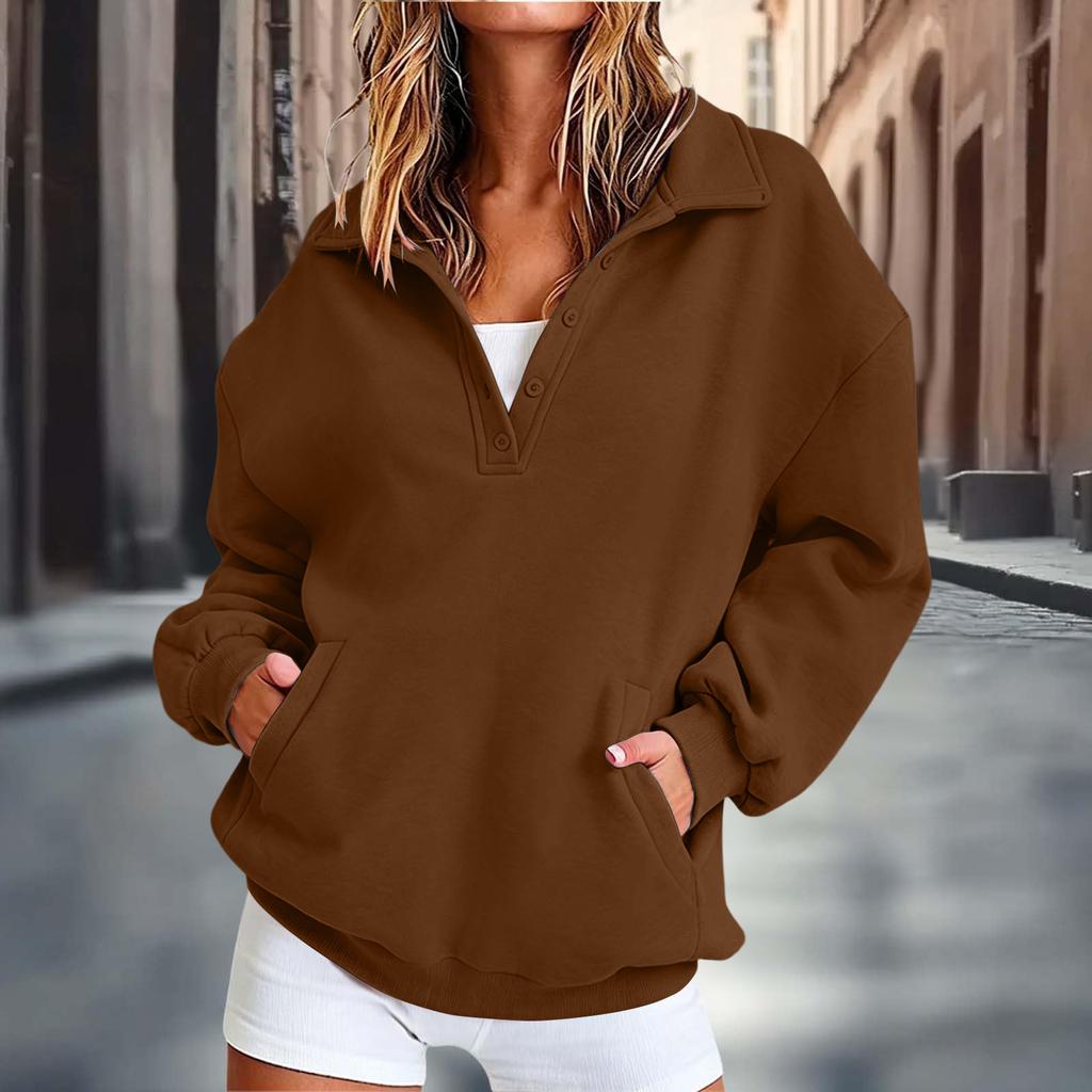 Women's Long Sleeve Color Casual Sweatshirt Top for Everyday Wear