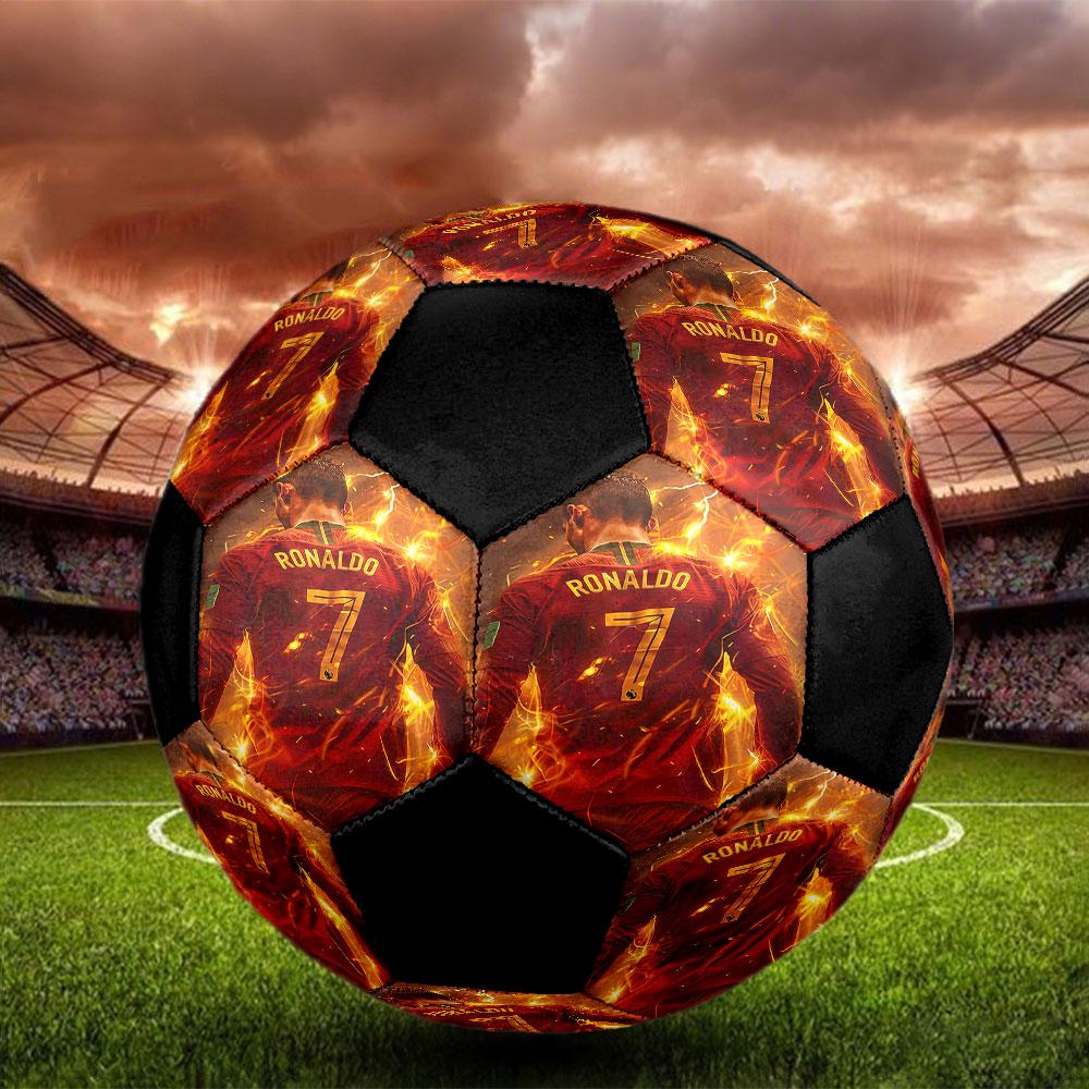 1pc CR7 Soccer Ball Size 5 Indoor Soccer Ball Fashion Colorful Backyard Game - Great For Sports Fans Gift HE22