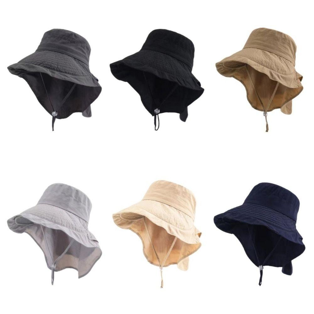 Korean Style Wide Brim Sun Hat Solid Color Women Bucket Hat Fashion Sun Protection Hat Outdoor