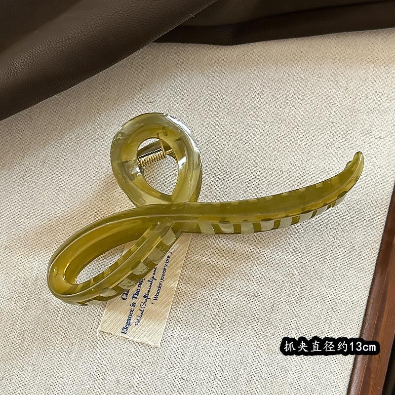 Jelly Colored Bow Grip Clip Sweet Ornament Back of Head Hair Shark Clip Simple Large Hair Clips Hairpin Fashion Hair Accessories