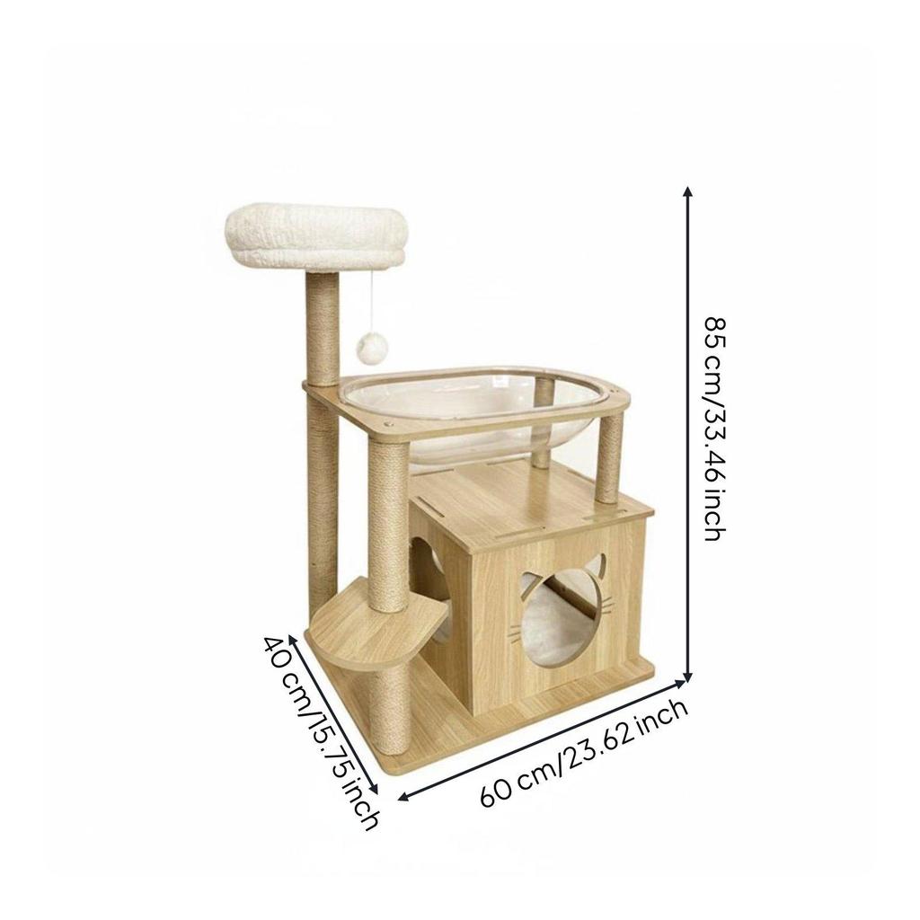 Wood Feline Climbing Structure Stable Base Multi Levels