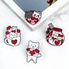 Cute Romantic Cats Love Collection Enamel Pins Cartoon White Kitten Heart Brooch Backpack Denim Lapel Badge Gifts for Girlfriend
