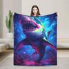 Ocean Shark Throw Blanket - Ultra-Soft Plush Flannel Cozy Throw