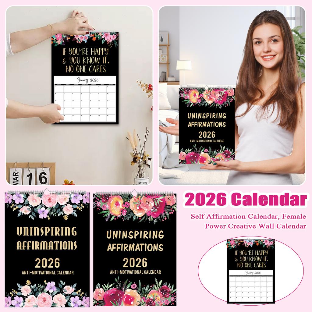 Self Affirmation Calendar, Female Power Creative Wall Calendar