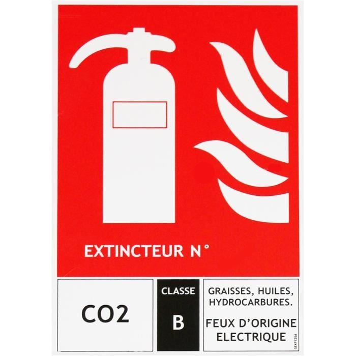 Panneau pictogramme extincteur CO2 125 X 190 - Materiel Incendie