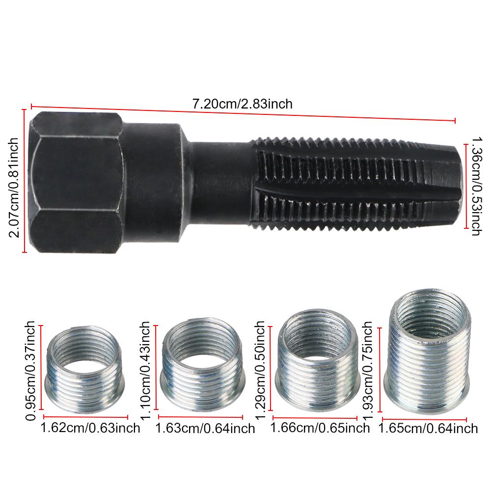 1 Set M14 X 1.25 Car Accessories Thread Repair Tool 14mm Spark Plug Rethreader Kit Car Cylinder Thread Repair Kit Spark Plug