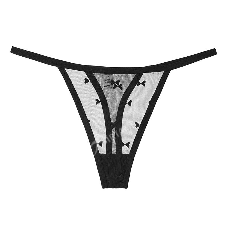 Sports yoga women's sexy coquettish lace panties women's mesh seamless panties European and American large-size T-pants