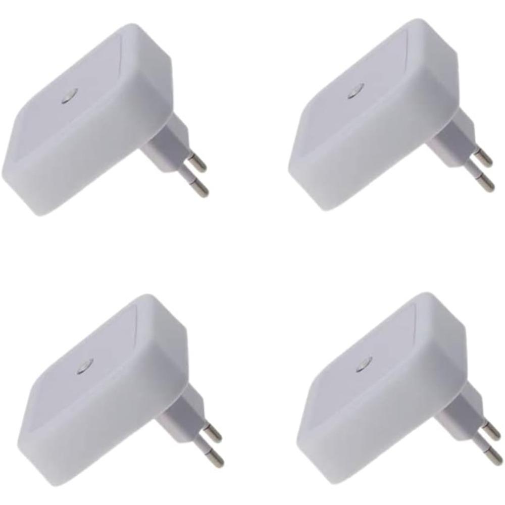 Plug-in Night Light, Bathroom Shaver Light, LED Bed Lights with Auto Dusk-to-Dawn Sensor for Bedroom Kitchen Hallway White 4Pcs