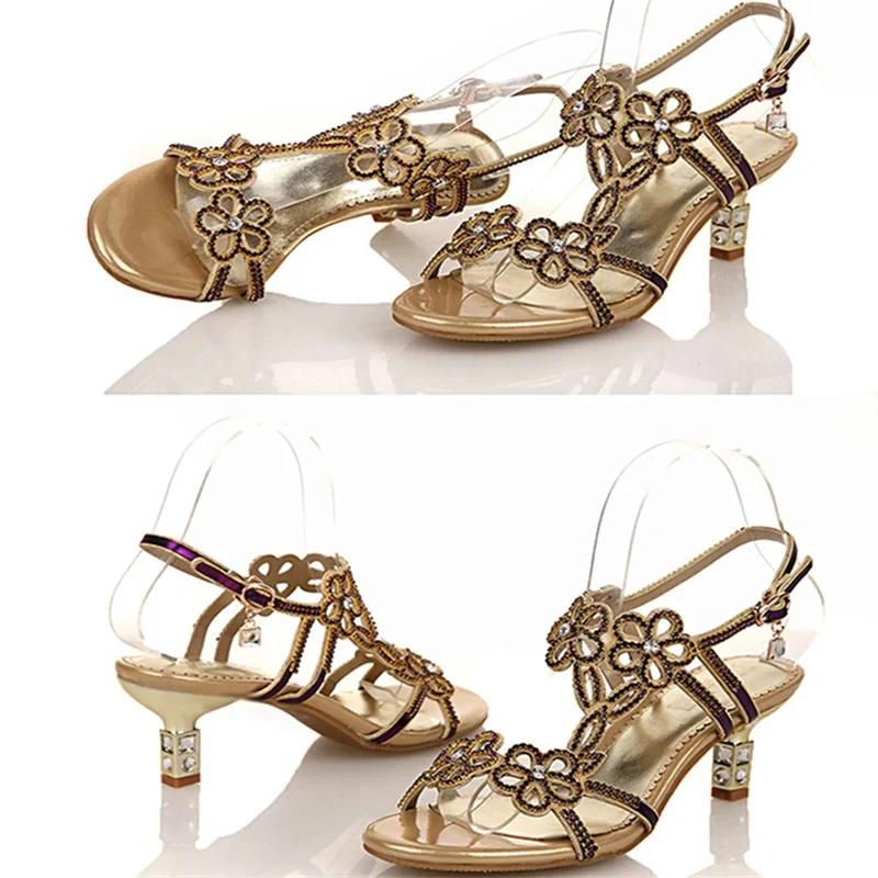 Sandale de vară noi pentru femei, din piele, cu strasuri, decupate în formă de diamant, romane, cu degete deschise, cu toc înalt, sandale pantofi cu gură de pește