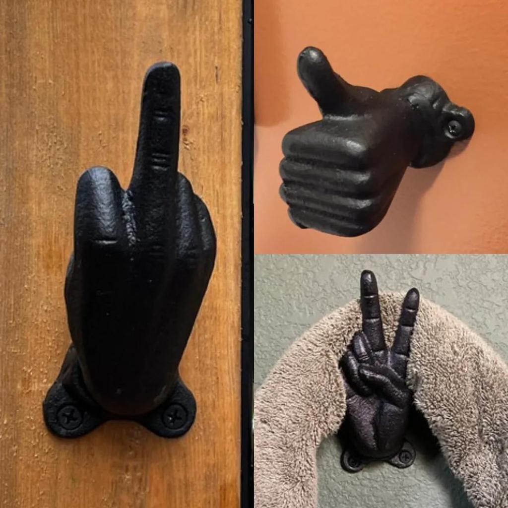 Cross-Border New Independent Station Popular Creative Resin Interesting Finger Gesture Hook Home Decoration Pendant Wholesale