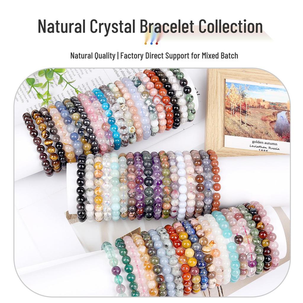She Yao Natürlicher Kristallachat Tigerauge Armband - Modeschmuck mit einzelnen runden Perlen