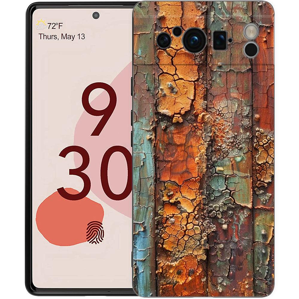 

Phone Case Cover for Google Pixel 10 9 8 7 6 7A 6A Pro Shockproof Soft TPU 10 9 Pro XL Vintage Industrial Style Rusty Pattern Pixel 8
