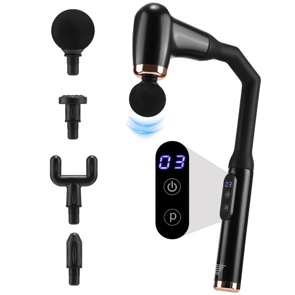 Fascia Gun Portable Massage Gun Deep Tissue With Extended Handle U-Shaped Back Massager Body Massager for Neck Shoulder Back Leg