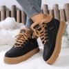 Large Size Winter New Snow Boots Women's Velvet Thickened Round Head Lace-up Non-slip, Cold-proof and Warm Cotton Boots