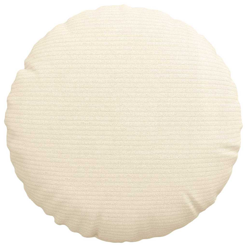 Seat Cushion 2 pcs Cream Ø30 x 13 cm Cord Fabric