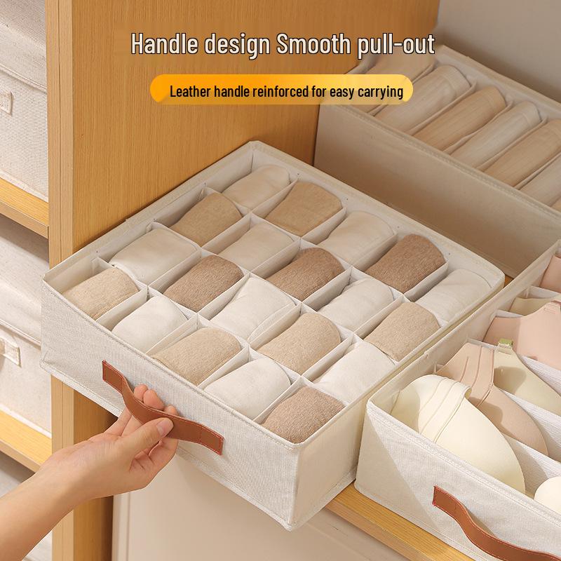 Foldable Wardrobe Organizer: Large Capacity Underwear & Miscellaneous Items Dustproof Storage Bin