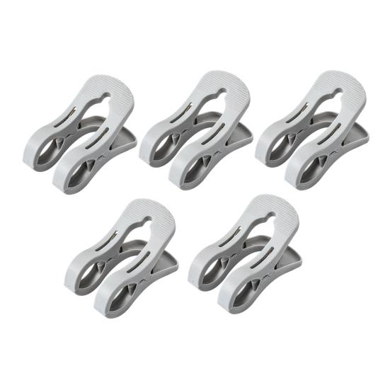 5Pcs Plastic Clothes Pins Windproof Strong Grip Clothes Pegs Heavy Duty Sheets Towels Laundry Clothing Drying Clothespin Clip S серый