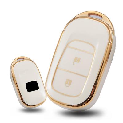 SANRILY Honda Key Case, Key Holder, Key Cover, Key Protection, For Honda Civic Hatchback, Protection, Gold Shape White