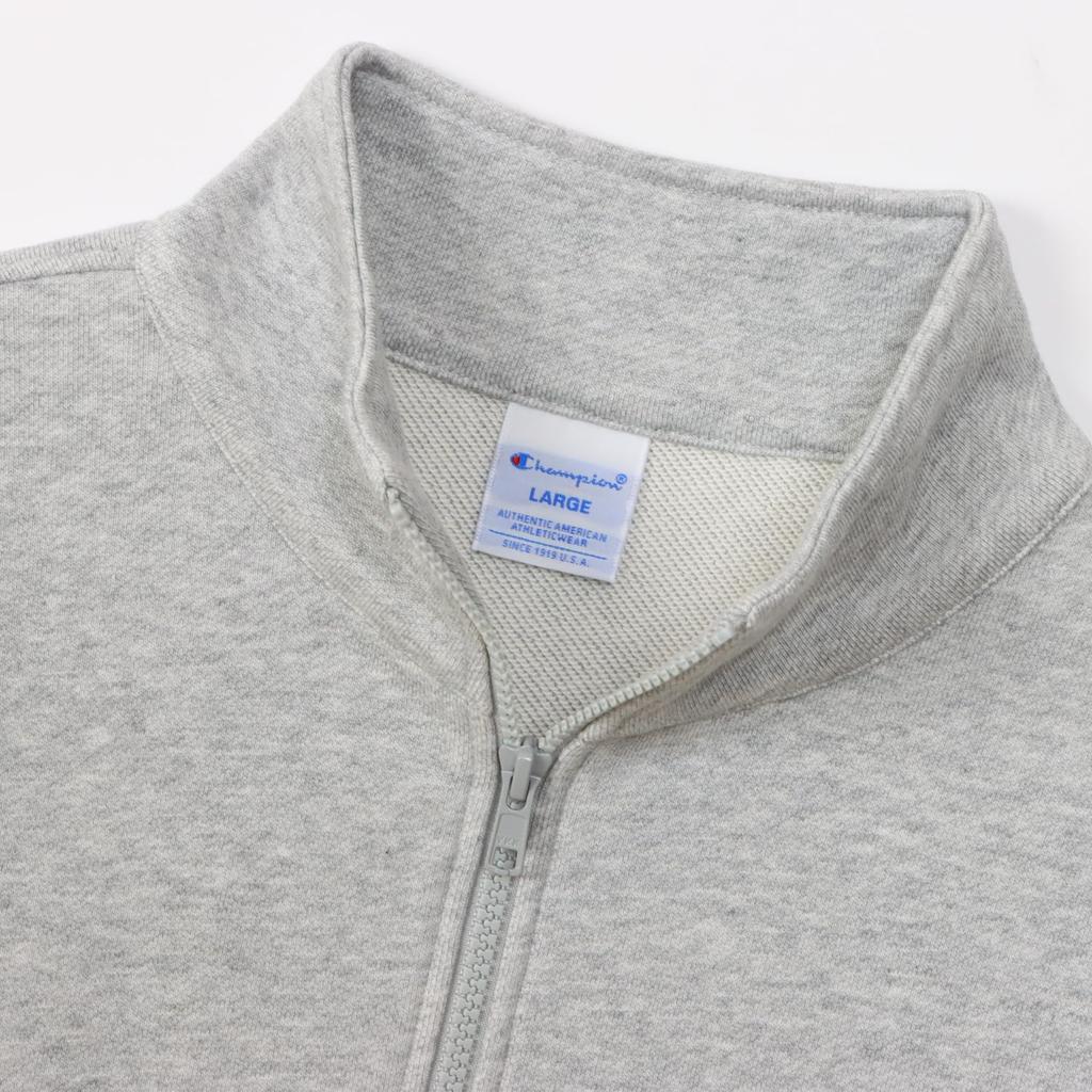 Champion Half Zip Oxford Long Sleeve with Embroidered Logo Men's Sweatshirt, Gray, (C3-B020)