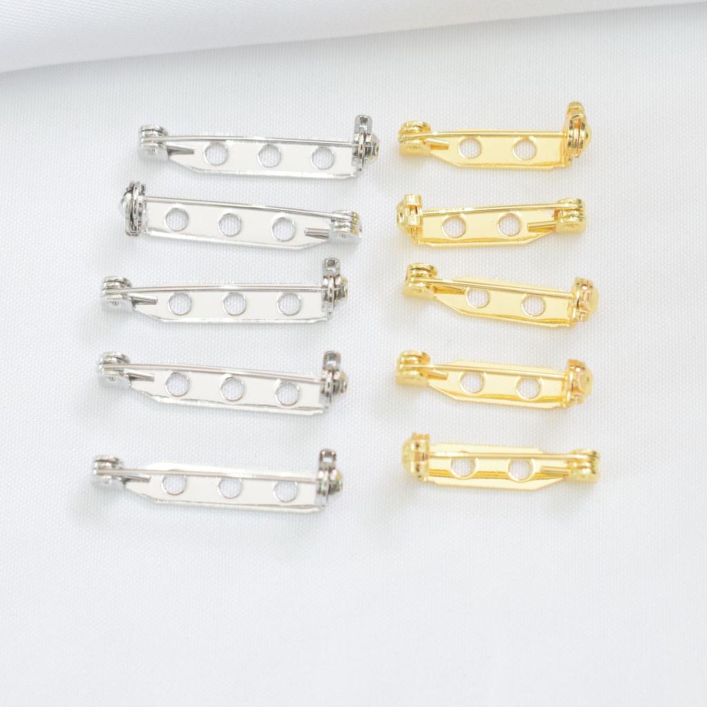 10pcs 18K Color-Preserving Rotating Type With Safety Hole, Insurance Brooch, Copper Bottom Support, Handmade Corsage Buckle, Pin Diy Clothing Brooch.