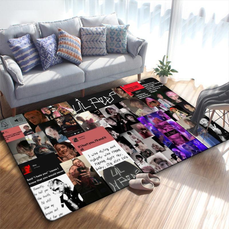 Lil Peep Carpet Rug for Living Room Bedroom Home Sofa Decoration,Kids play Non-slip Floor Mat