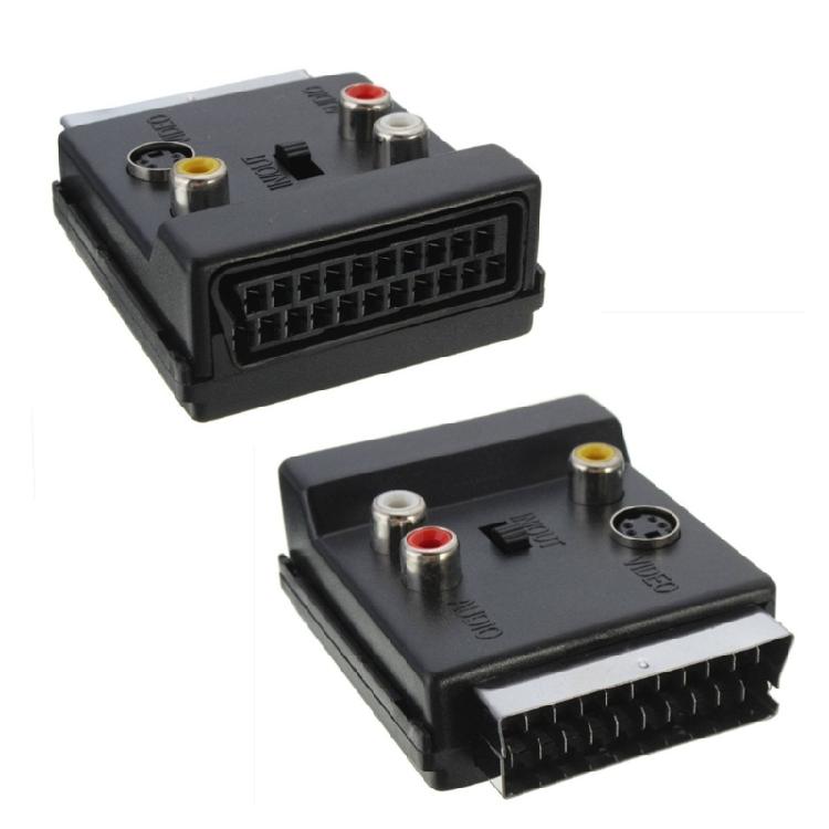 Switching Equipped SCART AV Adapter Slip Proof ABS Metal Housing Precise For Reliable Video Conversion