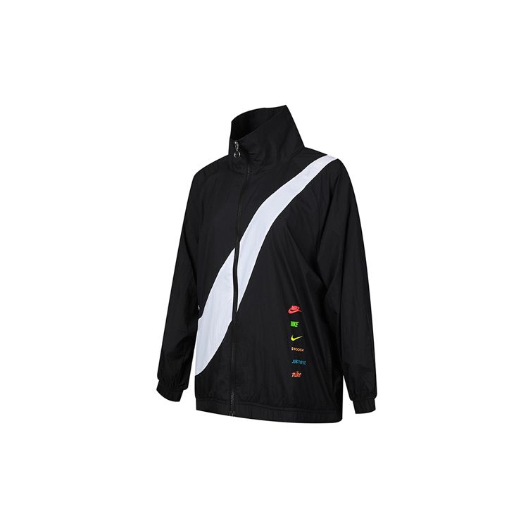 Nike Sportswear Swoosh Woven Long-Sleeve Jacket For Spring Women Jackets Black DA0981-010