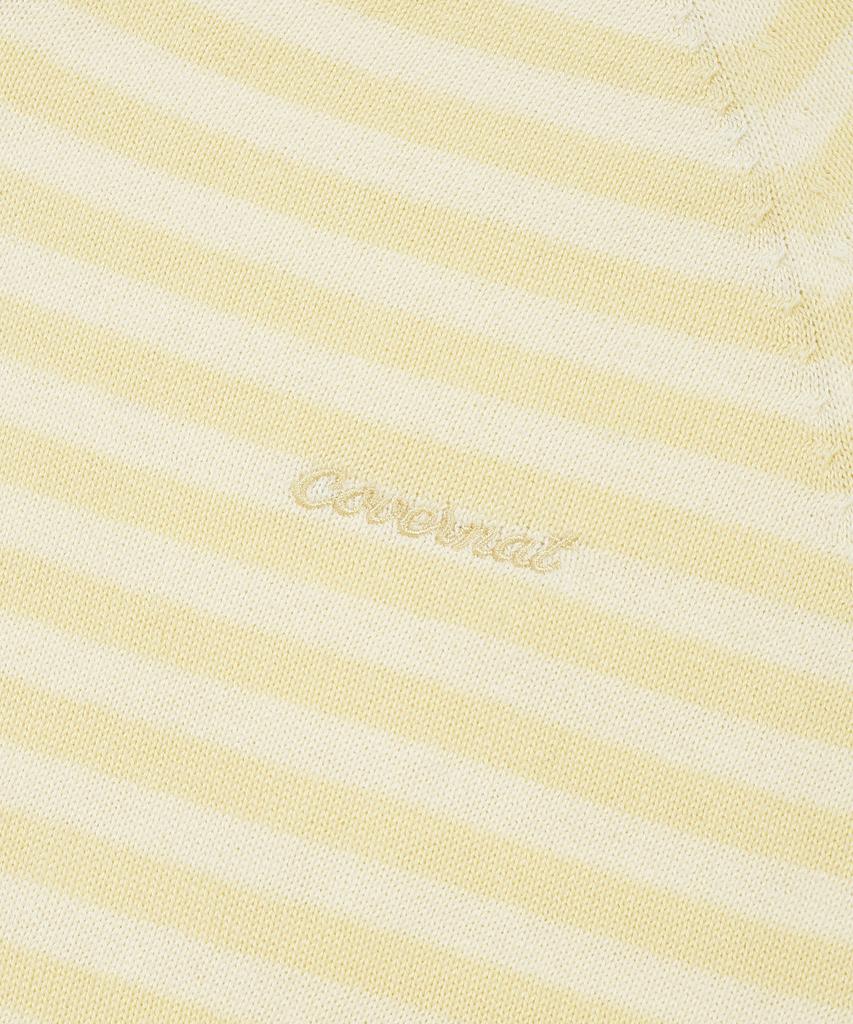 COVERNAT WOMAN Striped V-Neck Knit Yellow
