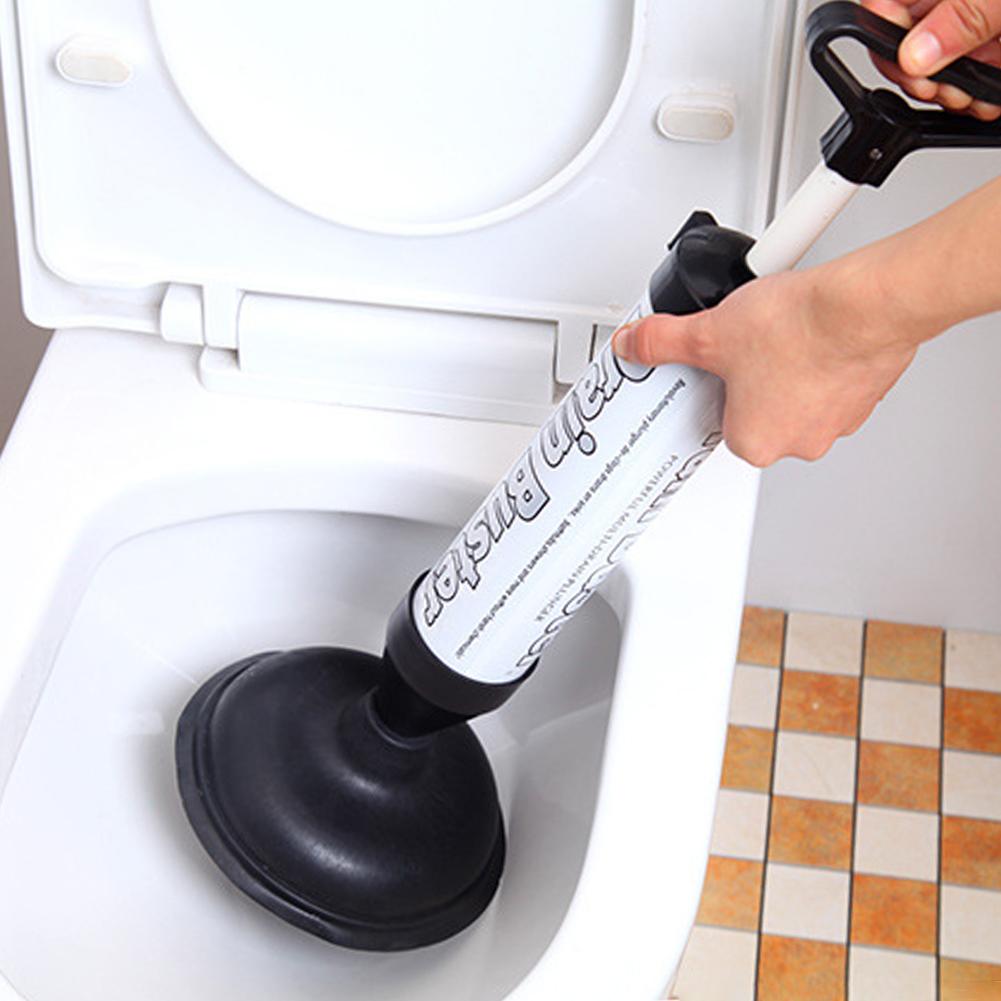 Drain Plunger High Pressure Toilet Air Plunger with 2 Type Suction Cups Toilet Plunger Tool Pump Toilet Plunger for Bathroom