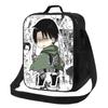 Levi Ackerman Attack On Titan Insulated Lunch Bag for School Picnic Storage Food Boxes Portable Container Thermal Lunch Box Tote