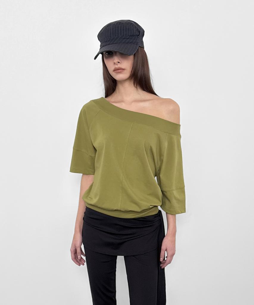 Saendeulig Multi-Neck Tee_Olive