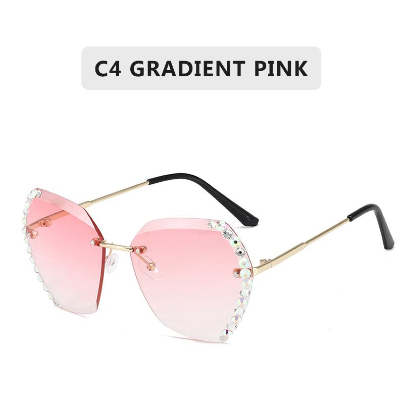 Oversized Rimless Square Sunglasses Women Luxury Fashion Gradient Clear Lens One Piece Men Gafas Glasses