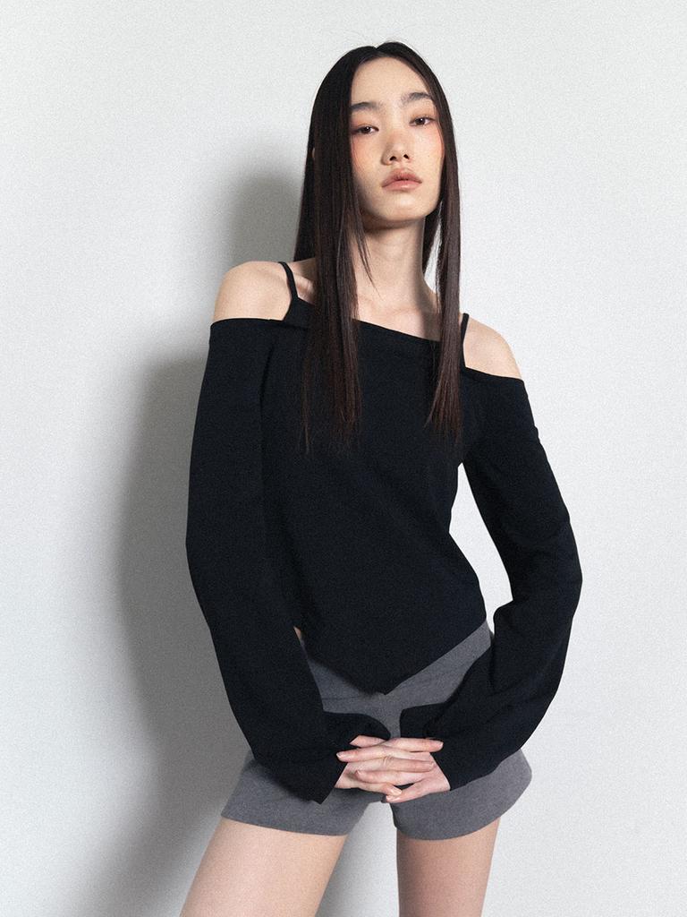 Visus Fold Over Shorts_Charcoal