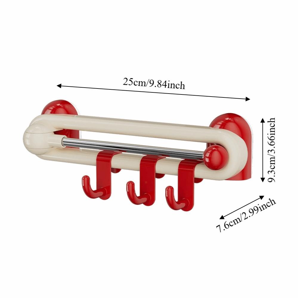 Wall Wall Towel Hooks Waterproof Kitchen Storage Hooks Multifunctional Rotating Sliding Hooks  Door