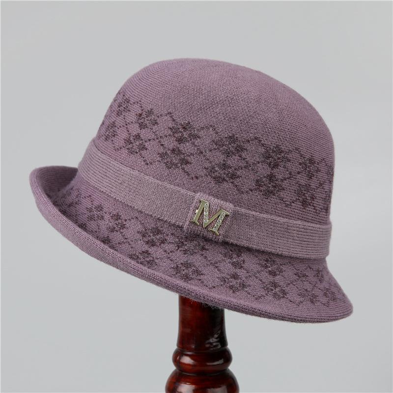 

Autumn winter hat women s winter thermal basin hat knitted bucket hat M（56-58cm）
