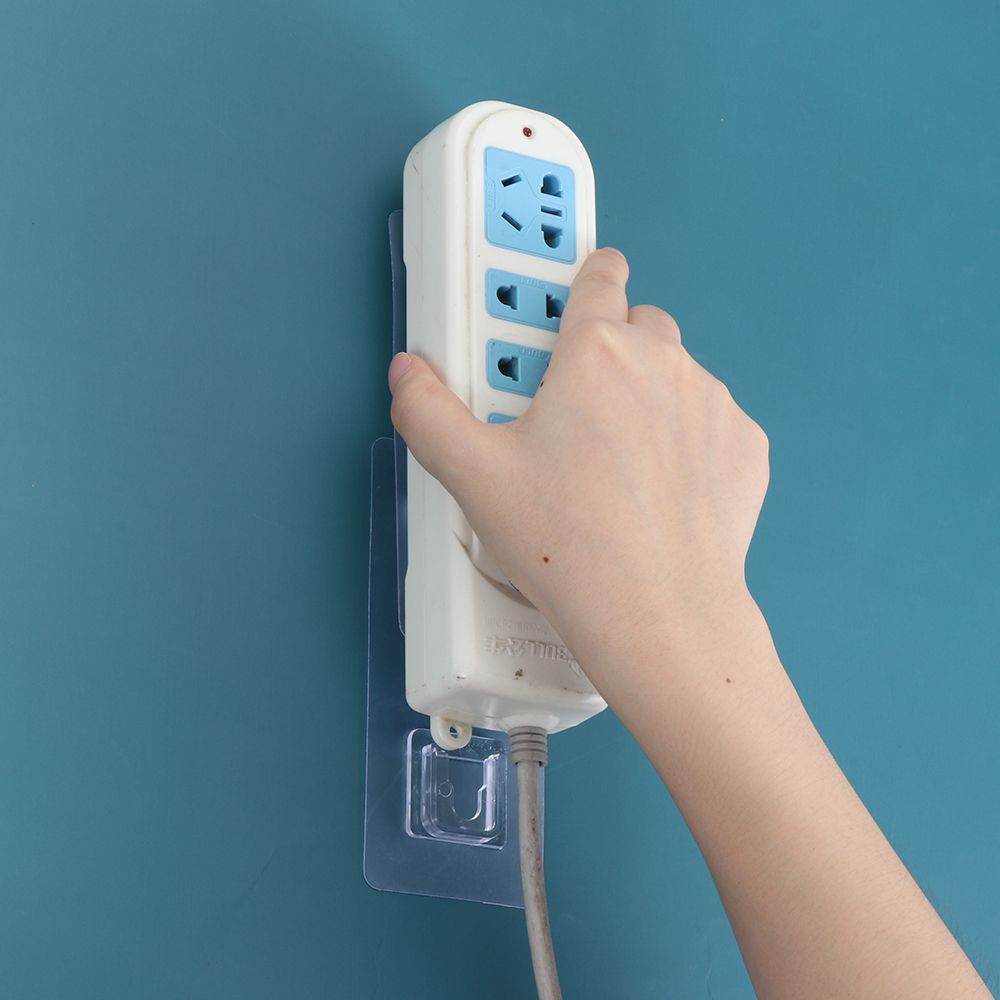 Seamless Storage Organizer Punch-free Plug Sticker Plug Fixer Transparent Socket Holder